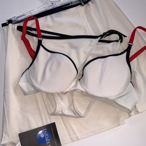 NWT 3-Piece White Padded Underwire Bikini Set